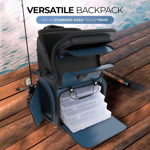 Reaction Tackle Saltwater Fishing Tackle Bags, Water Resistant 1000D PVC Tackle Box Bag with Removable Dividers, Fits 3600 and 3700 Trays, Large in Kuwait