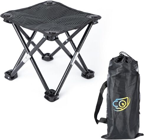 AVAMA - مقعد للتخييم، مقعد صغير قابل للطي بارتفاع 10 بوصات للتخييم مع حقيبة حمل للتخييم - صيد الأسماك - المشي لمسافات طويلة - البستنة - السفر - المشي لمسافات طويلة - الشاطئ - الحديقة - الشواء in Kuwait