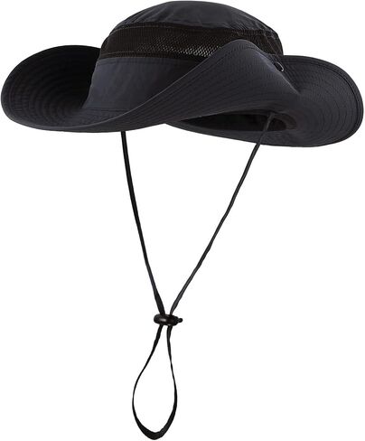 Connectyle UPF 50+ Wide Brim Sun Hat for Men Breathable Cowboy Boonie Hats Outdoor Bucket Hat for Fishing Hiking Safari in Kuwait