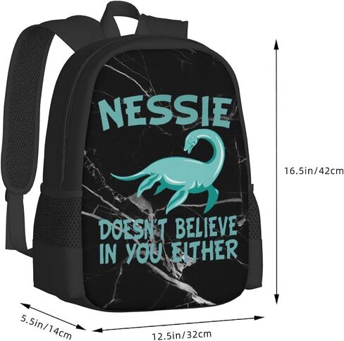 حقيبة ظهر LUJON-Loch-Ness-Monster-Backpack، حقيبة ظهر كلاسيكية خفيفة الوزن حقيبة نهارية كاجوال للنساء والرجال in Saudi Arabia