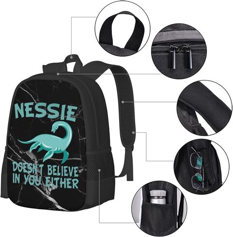 حقيبة ظهر LUJON-Loch-Ness-Monster-Backpack، حقيبة ظهر كلاسيكية خفيفة الوزن حقيبة نهارية كاجوال للنساء والرجال in Saudi Arabia
