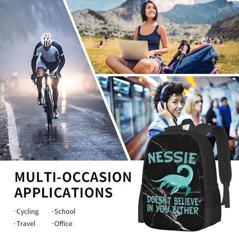 حقيبة ظهر LUJON-Loch-Ness-Monster-Backpack، حقيبة ظهر كلاسيكية خفيفة الوزن حقيبة نهارية كاجوال للنساء والرجال in Saudi Arabia
