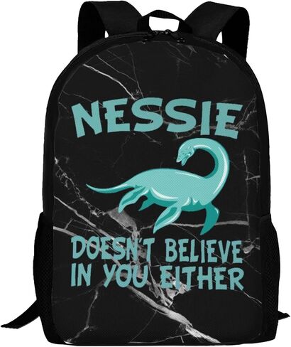 حقيبة ظهر LUJON-Loch-Ness-Monster-Backpack، حقيبة ظهر كلاسيكية خفيفة الوزن حقيبة نهارية كاجوال للنساء والرجال in Saudi Arabia