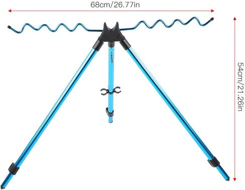 OCEANSIDE Fishing Rod, Aluminium Alloy Dazzling Portable Sea Pole Bracket Tripod Telescopic Fishing Rod Stand Rest, Tackle Accessory in Kuwait