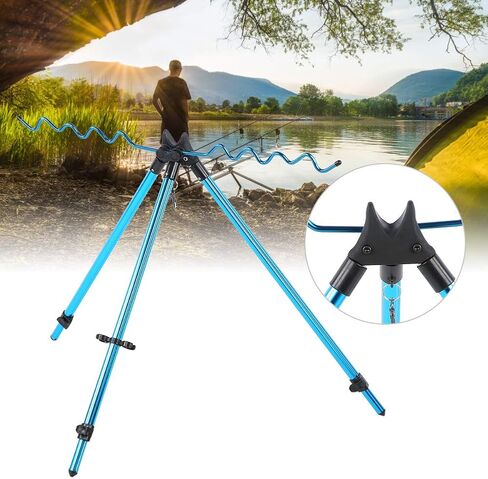 OCEANSIDE Fishing Rod, Aluminium Alloy Dazzling Portable Sea Pole Bracket Tripod Telescopic Fishing Rod Stand Rest, Tackle Accessory in Kuwait