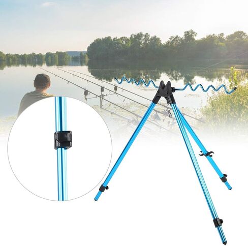 OCEANSIDE Fishing Rod, Aluminium Alloy Dazzling Portable Sea Pole Bracket Tripod Telescopic Fishing Rod Stand Rest, Tackle Accessory in Kuwait