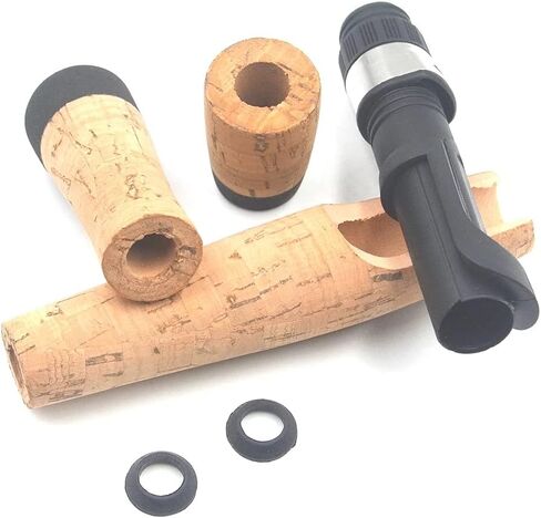 MNFT 1Set Cork Split Grip Rod Handle Kit Baitcast Fishing Rod Building and Repair Tackle with Plastic Reel Seat Rear Grip in Saudi Arabia