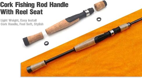 MNFT 1Set Cork Split Grip Rod Handle Kit Baitcast Fishing Rod Building and Repair Tackle with Plastic Reel Seat Rear Grip in Saudi Arabia
