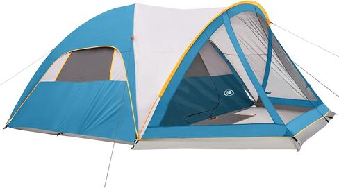 UNP Camping Tent with Screen Room, Portable 6 Person Camping Tent with Screen Porch, Family Dome Tent for Camping Outdoor - 14'x11'x72''(H) in Saudi Arabia