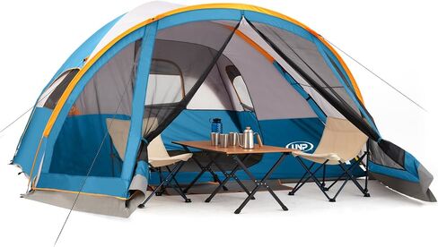 UNP Camping Tent with Screen Room, Portable 6 Person Camping Tent with Screen Porch, Family Dome Tent for Camping Outdoor - 14'x11'x72''(H) in Saudi Arabia