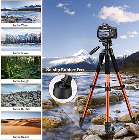 JOILCAN Tripod Camera Tripods, 74" Tripod for Camera Phone Video Recording, Heavy Duty Cameras Tripod Stand, Professional Travel DSLR Tripods Compatible with Canon iPhone, Max Load 15 LB in Saudi Arabia