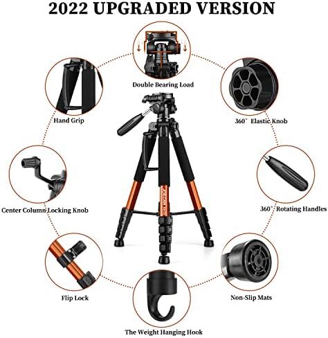 JOILCAN Tripod Camera Tripods, 74" Tripod for Camera Phone Video Recording, Heavy Duty Cameras Tripod Stand, Professional Travel DSLR Tripods Compatible with Canon iPhone, Max Load 15 LB in Saudi Arabia