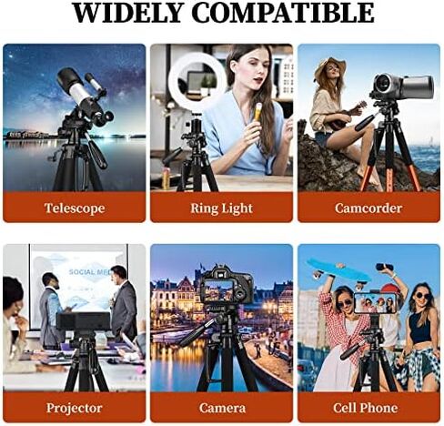 JOILCAN Tripod Camera Tripods, 74" Tripod for Camera Phone Video Recording, Heavy Duty Cameras Tripod Stand, Professional Travel DSLR Tripods Compatible with Canon iPhone, Max Load 15 LB in Saudi Arabia