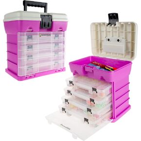 Storage Tool Box Organizer - Utility Box with 4 Drawers and 19 Compartments for Camping Supplies and Fishing Tackle by Wakeman Outdoors in Saudi Arabia