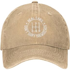 Funny Hat Real Cars Dont Shift Themselves Hat for Men Dad Hat Graphic Cap
