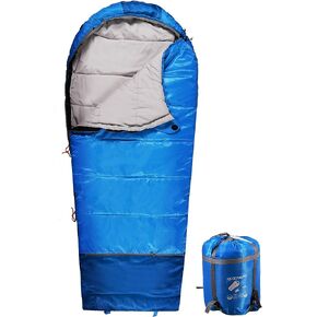 REDCAMP Kids Mummy Sleeping Bag for Camping, 3 Season Cold Weather Sleeping Bag Fit Boys,Girls & Teens, Blue/Rose Red in Kuwait