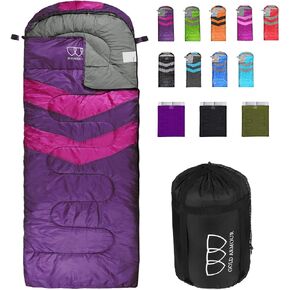 Gold Armour Sleeping Bags for Adults Cold Weather & Warm - Backpacking Camping Sleeping Bag for Kids 10-12, Girls, Boys - Lightweight Compact Camping Essentials Gear Accessories, Left Zipper in Saudi Arabia