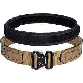 IDOGEAR 2 Inch Tactical Belt MOLLE for Men with 1.75" Inner Belt Battle Quick Release Metal Buckle Duty Belts Hook-and-Loop