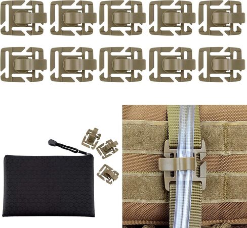 حزمة من 10 مشابك أنبوبية للترطيب العسكرية التكتيكية من BOOSTEADY، مشبك أنبوب مياه، مرفق حزام مولي، قابل للدوران 360 درجة in Kuwait