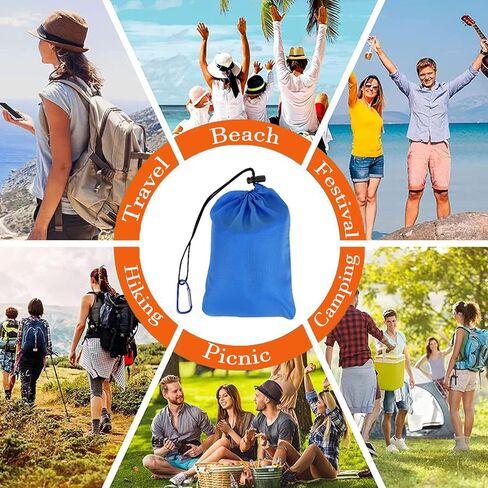 سجادة الشاطئ، بطانية شاطئ كبيرة الحجم مقاومة للرمل، سجادة شاطئ محمولة سريعة الجفاف، 83 بوصة × 79 بوصة بطانية شاطئ كبيرة مقاومة للماء ومقاومة للرمل من أجل 2-5 بالغين مع 6 أوتاد، للسفر على الشاطئ، والتخييم، والمشي لمسافات طويلة in Kuwait