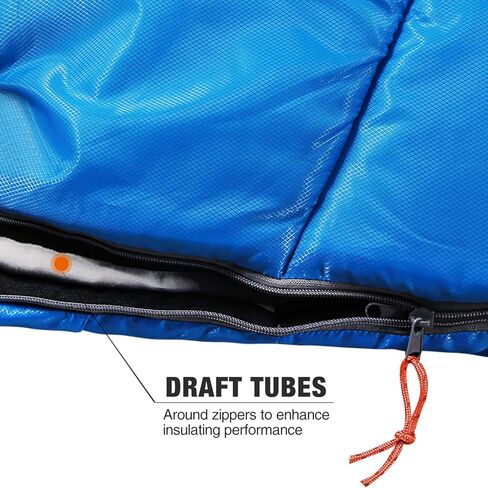 REDCAMP Kids Mummy Sleeping Bag for Camping, 3 Season Cold Weather Sleeping Bag Fit Boys,Girls & Teens, Blue/Rose Red in Kuwait