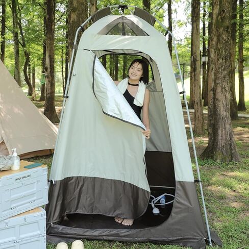 WOLF WALKER Portable Foldable Outdoor Shower Tent, 95 x 63 x 63 Inches, Ideal for Camping, Hiking, Beach, Privacy and Ventilation in Kuwait