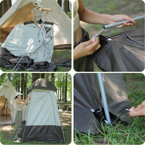 WOLF WALKER Portable Foldable Outdoor Shower Tent, 95 x 63 x 63 Inches, Ideal for Camping, Hiking, Beach, Privacy and Ventilation in Kuwait
