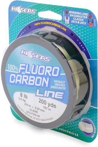 Hi-Seas 100% Fluorocarbon Fishing Line Clear - Strong & Tough Fishing Leader Line, Sinks Faster Than Monofilament Fishing Line. Available in 6lb, 8lb, 10lb, 12lb, 15lb, 20lb, 25lb Test in Saudi Arabia