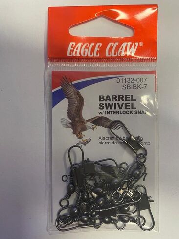 Eagle Claw 01132-007 Barrel Swivel Terminal Tackle, Silver Finish in Kuwait