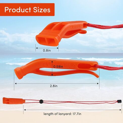 صفارات الطوارئ مع الحبل، صافرة السلامة مع الحبل، مناسبة لسترة نجاة الكاياك، القوارب، قارب الصيد، التخييم، المشي لمسافات طويلة، الصيد، الإنقاذ، إشارة إنقاذ الأطفال (2، 5 عبوات) in Kuwait