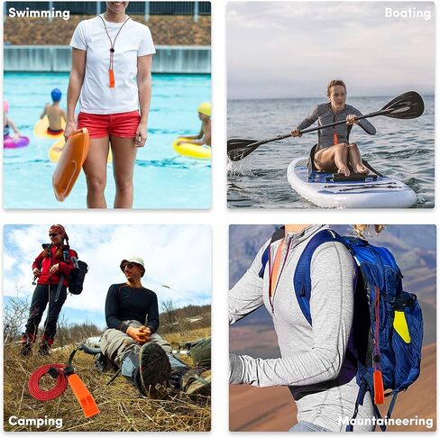 صفارات الطوارئ مع الحبل، صافرة السلامة مع الحبل، مناسبة لسترة نجاة الكاياك، القوارب، قارب الصيد، التخييم، المشي لمسافات طويلة، الصيد، الإنقاذ، إشارة إنقاذ الأطفال (2، 5 عبوات) in Kuwait