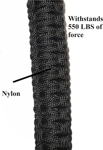 سوار Survival Paracord 5 في 1 - بوصلة - مشعل نار ومكشطة - صافرة أمان - معدات احتياطية مثالية للمشي لمسافات طويلة والتخييم وصيد الأسماك وصيد الكشافة ومعدات الكشافة in Saudi Arabia