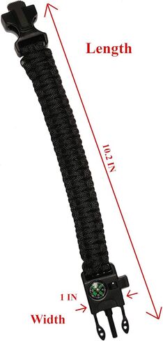 سوار Survival Paracord 5 في 1 - بوصلة - مشعل نار ومكشطة - صافرة أمان - معدات احتياطية مثالية للمشي لمسافات طويلة والتخييم وصيد الأسماك وصيد الكشافة ومعدات الكشافة in Saudi Arabia
