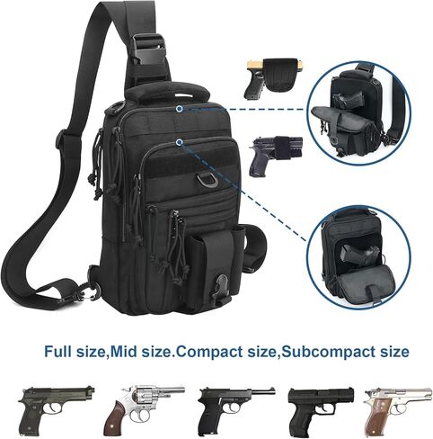 Conceal Carry Dual Holters Sling Bag + Single Shoulder Bag Crossbody Backpack Pistol Bags Messenger Pack in Kuwait