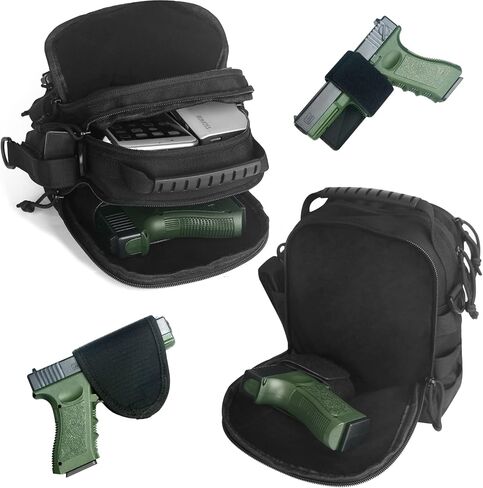 Conceal Carry Dual Holters Sling Bag + Single Shoulder Bag Crossbody Backpack Pistol Bags Messenger Pack in Kuwait
