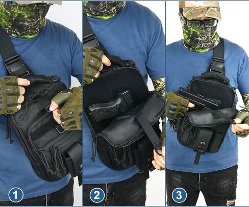 Conceal Carry Dual Holters Sling Bag + Single Shoulder Bag Crossbody Backpack Pistol Bags Messenger Pack in Kuwait