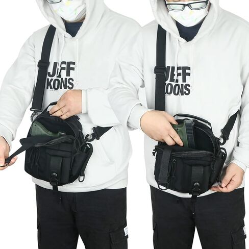 Conceal Carry Dual Holters Sling Bag + Single Shoulder Bag Crossbody Backpack Pistol Bags Messenger Pack in Kuwait