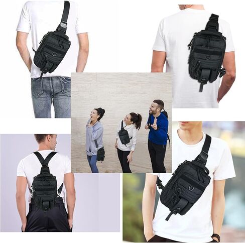Conceal Carry Dual Holters Sling Bag + Single Shoulder Bag Crossbody Backpack Pistol Bags Messenger Pack in Kuwait