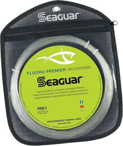 Seaguar Fluoro Premier Big Game 100% Fluorocarbon Fishing Line, 150lb Break Strength, 110yds, Clear - 150FPC110 in Kuwait