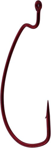 Gamakatsu Worm Hook, Offset Shank, EWG Size 2/0, Red, Per 25 in Saudi Arabia