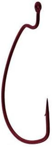 Gamakatsu Worm Hook, Offset Shank, EWG Size 2/0, Red, Per 25 in Saudi Arabia
