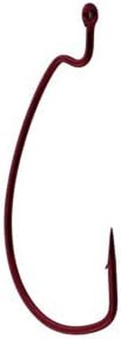Gamakatsu Worm Hook, Offset Shank, EWG Size 2/0, Red, Per 25 in Saudi Arabia