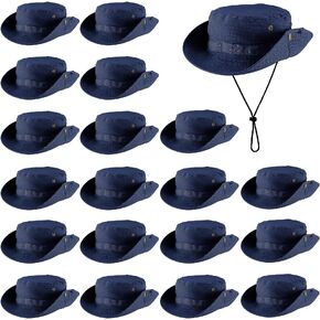 20 قطعة قبعة Boonie السائبة واسعة حافة Boonie قبعة سفاري القبعات Boonie قبعة الشمس للمشي لمسافات طويلة التخييم الصيد مع حزام قابل للتعديل in Kuwait