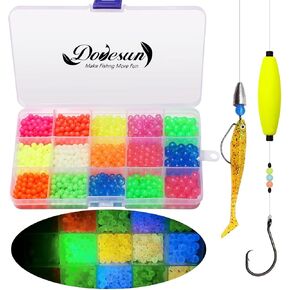 Dovesun Fishing Beads Fishing Line Beads Glow in Dark Fishing Beads for Saltwater 1035pcs/600pcs/250pcs/120pcs Colorful Beads for Fishing Rigs Fishing Bait Eggs in Saudi Arabia