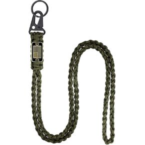 Sazoemao Heavy Duty Paracord Lanyard Necklace Whistles Strap Braided 550 Keychain Lanyard for Outdoor Activities