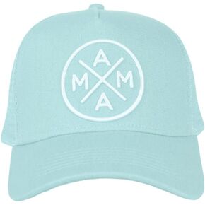 قبعة سائق الشاحنة TINY TRUCKER Co. قبعة سائق الشاحنة باللون الأبيض المطرز بشعار Mama X™ باللون الأخضر النعناعي، قبعة بيسبول شبكية خلفية قابلة للتعديل مقاس واحد يناسب الجميع - نعناعي in Kuwait