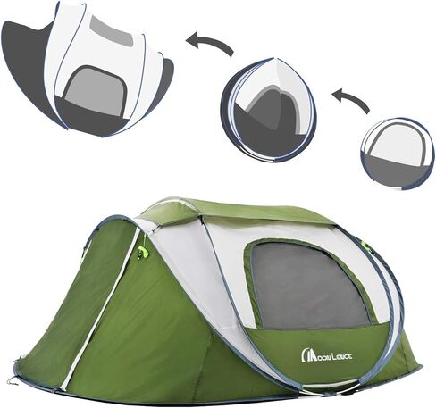 Moon Lence Pop up Tent Instant Tent 4 Person Camping Tent Waterproof Tent for Family Easy Setup with 3 Mesh Windows and 2 Big Doors in Kuwait