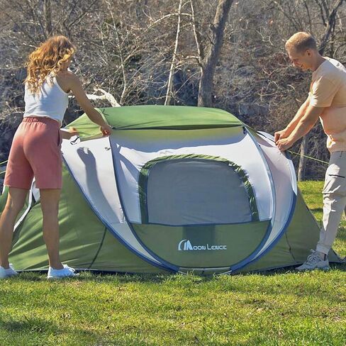 Moon Lence Pop up Tent Instant Tent 4 Person Camping Tent Waterproof Tent for Family Easy Setup with 3 Mesh Windows and 2 Big Doors in Kuwait