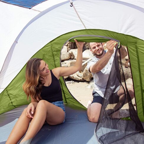 Moon Lence Pop up Tent Instant Tent 4 Person Camping Tent Waterproof Tent for Family Easy Setup with 3 Mesh Windows and 2 Big Doors in Kuwait