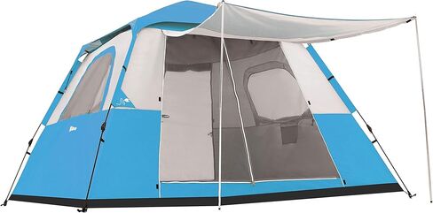 Ubon 4/6/8 شخص 60 ثانية إعداد خيمة التخييم خيمة فورية مقاومة للماء مع ذبابة المطر القابلة للإزالة، خيمة فورية محمولة عائلية خيمة أوتوماتيكية للتخييم والمشي لمسافات طويلة وتسلق الجبال in Kuwait